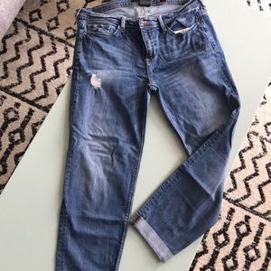 Black label lightly distressed denim